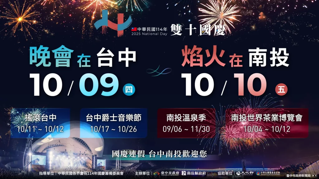 雙城共舞迎國慶！　台中南投攜手打造四大活動盛典