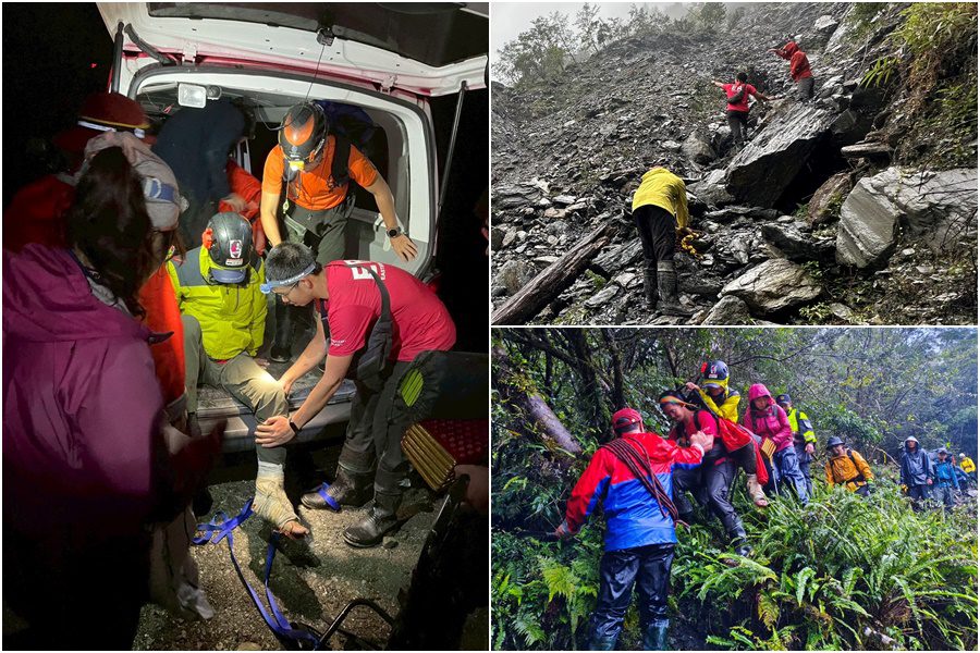 影音/男子登山骨折受困 公私協力動員14人歷經34小時救下山