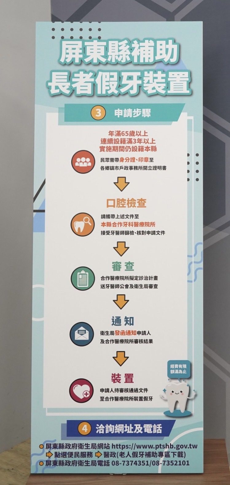 屏東65歲以上長者裝置假牙的相關補助　111年元旦起受理申請45家醫療院所進行篩檢