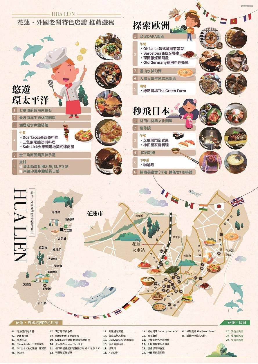 「外國老闆特色店舖」再版 年假遊花蓮 享受道地異國美食