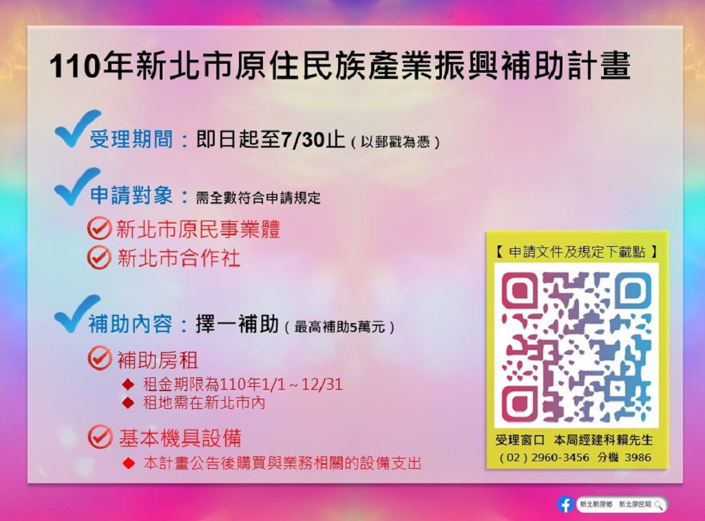 扶「藝」不鬆懈　新北原民產業振興補助受理至7/30止