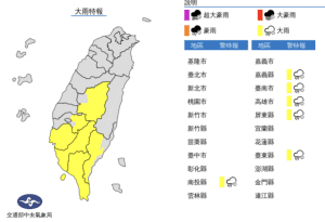 外出記得帶傘！午後對流旺盛　6縣市發布大雨特報