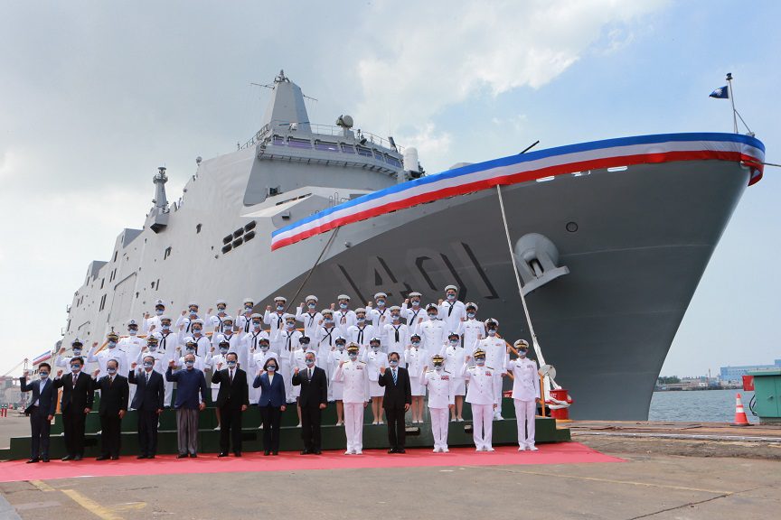 台船公司承造海軍「玉山軍艦」　交艦典禮