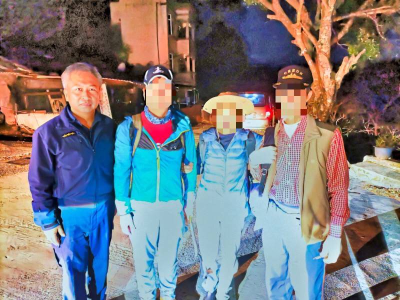 元旦連假期間登山迷途  –  霧臺警消合力搜救助平安返家