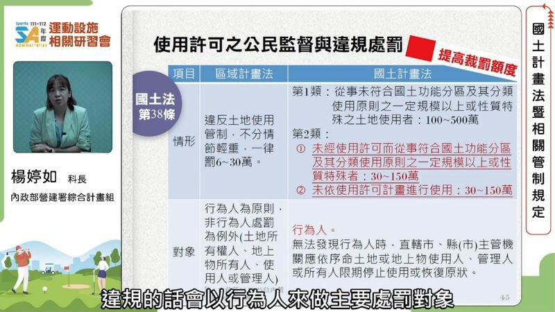 體育署舉辦112年度高爾夫球場營運管理線上研習會 分享低碳環保理念 共創優質產業環境