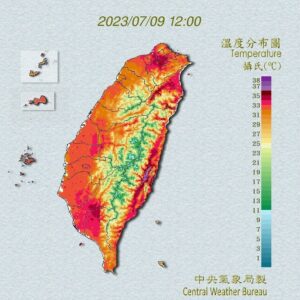 影音∕受到西南風影響　台灣7/9各地高溫仍熱爆