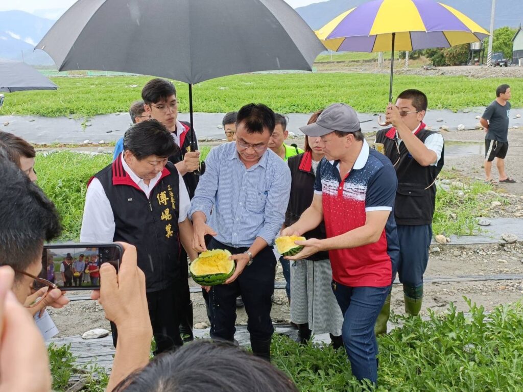 杜蘇芮重創花蓮西瓜　傅崐萁偕同陳吉仲現勘爭取補助奏功