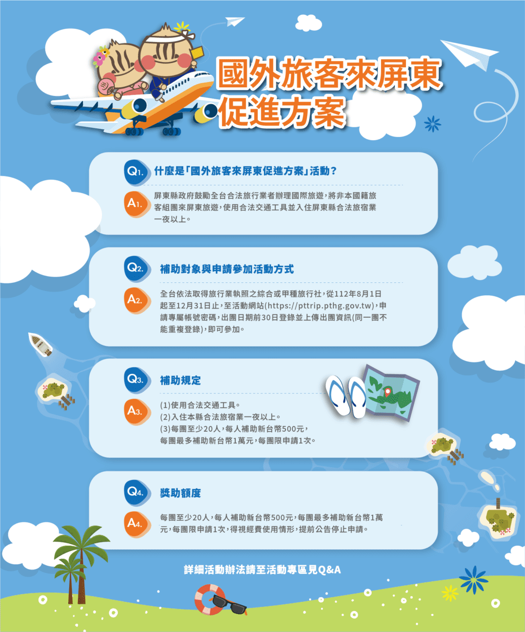 國外旅客來屏東　優惠補助報你知