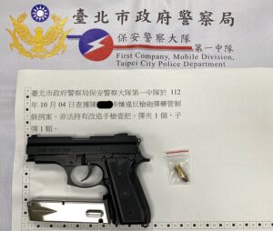 闖關失敗/颱風夜男子心存僥倖 遭北市警查逮改造手槍及子彈依法送辦