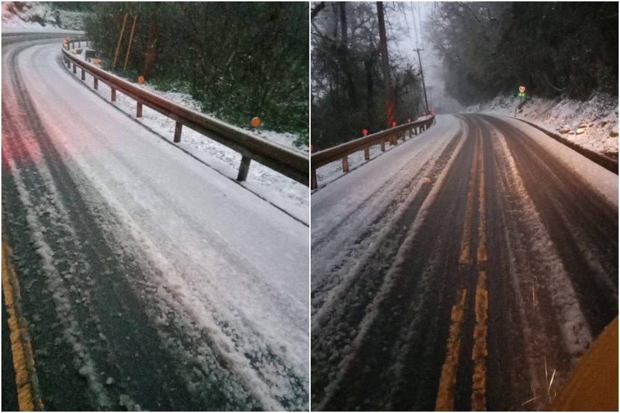 結冰+冰霰+降雪　台7甲線南山-勝光段限加掛雪鏈車通行