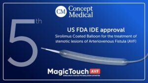 Concept Medical 已獲美國 FDA 對 Magictouch AVF 適應症的 IDE 核准，這是 Magictouch 產品組合獲得的第五個美國臨床研究核准