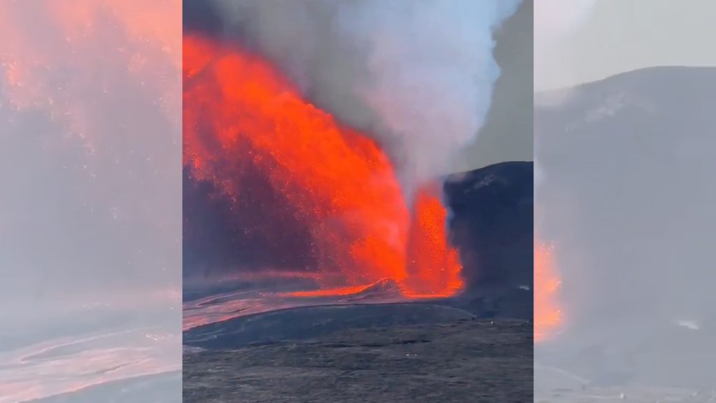 影音/夏威夷基拉韋厄火山 出現罕見的三重噴泉現象