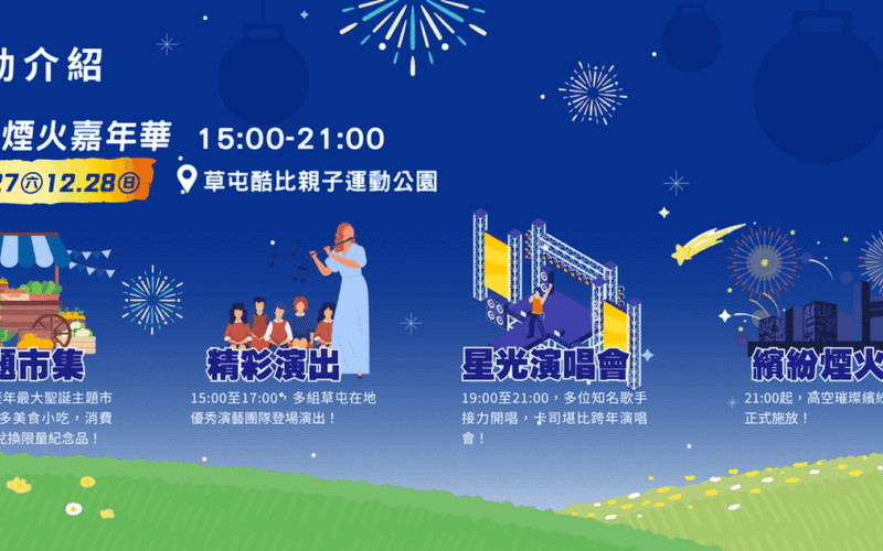2025草屯聖誕煙火嘉年華　亮閃跨年前最後周末