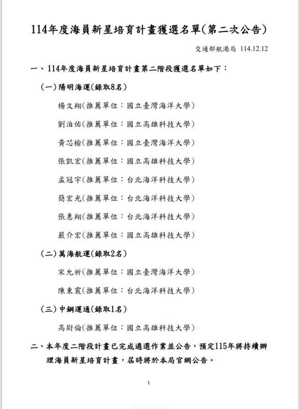 港灣新聞網／百名青年加入海運！海員新星計畫 1.0＋2.0 推出亮眼成果
