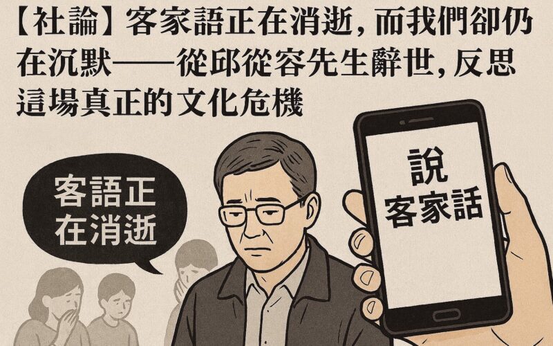 【社論】客家語正在消逝，而我們卻仍在沉默——從邱從容先生辭世，反思這場真正的文化危機