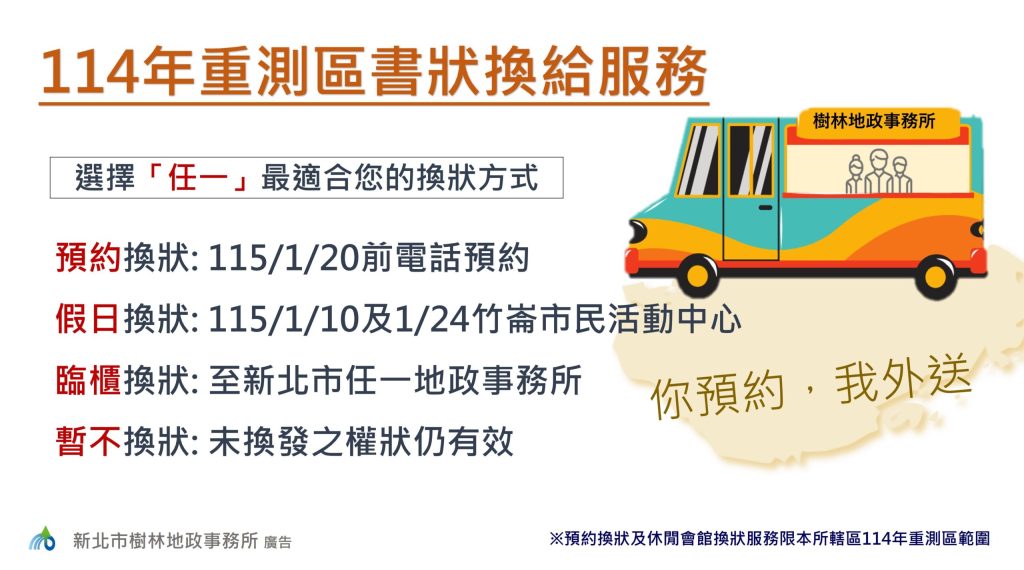 地籍重測換狀免請假！樹林地政多元便民服務開跑     假日、通信申請攏總ㄟ通