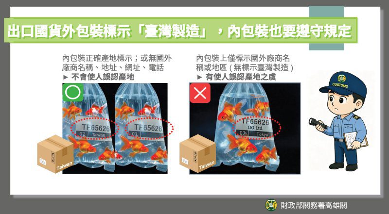 港灣新聞網 / 出口貨物產地標示出錯恐被退關！高雄關提醒內外包裝都要標示「Made in Taiwan」