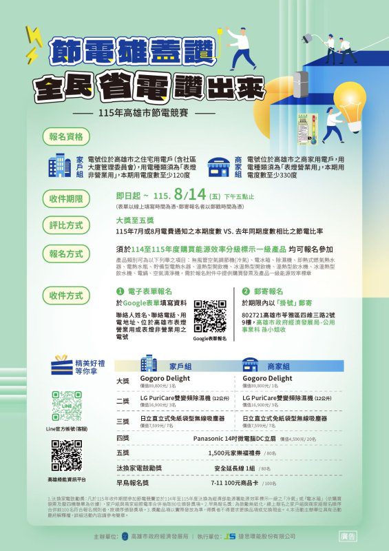 港灣新聞網／節電也能騎Gogoro！高雄節電競賽開跑　最高獎近9萬元電動機車
