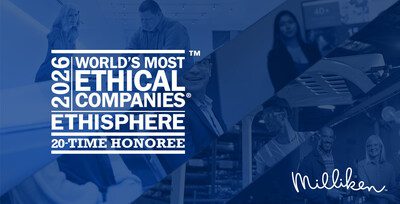 Milliken & Company 獲評選為 2026 World’s Most Ethical Companies®（2026 年全球最具道德企業）之一