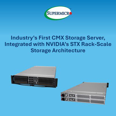 Supermicro 率先推出 NVIDIA BlueField-4 STX 儲存伺服器以提升 AI 推論效能