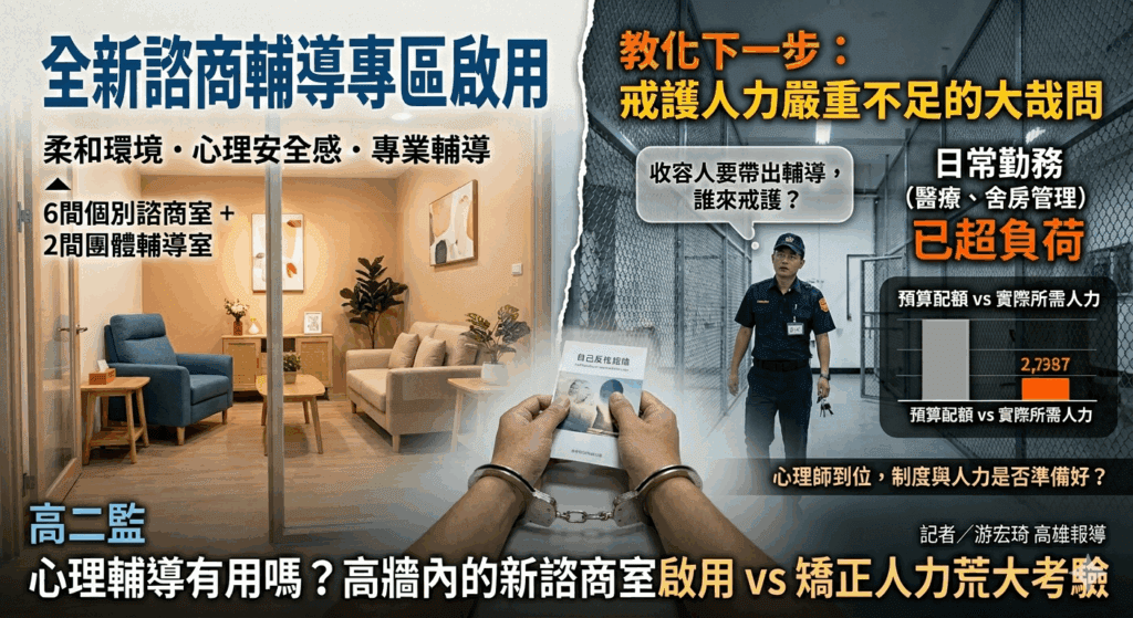 心理師注意！高二監有個職缺，你要來嗎？     從諮商室啟用看監獄教化可能？