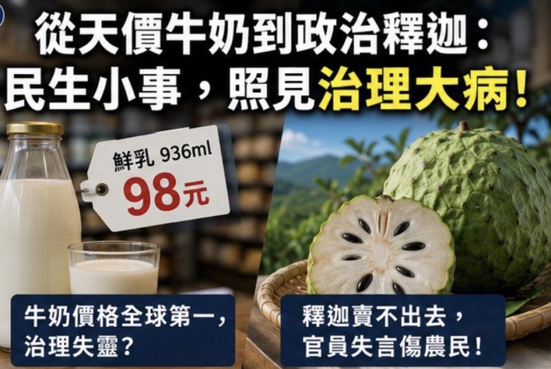 港灣新聞網 高思安專欄 / 從天價牛奶到政治釋迦：民生小事，照見治理大病!