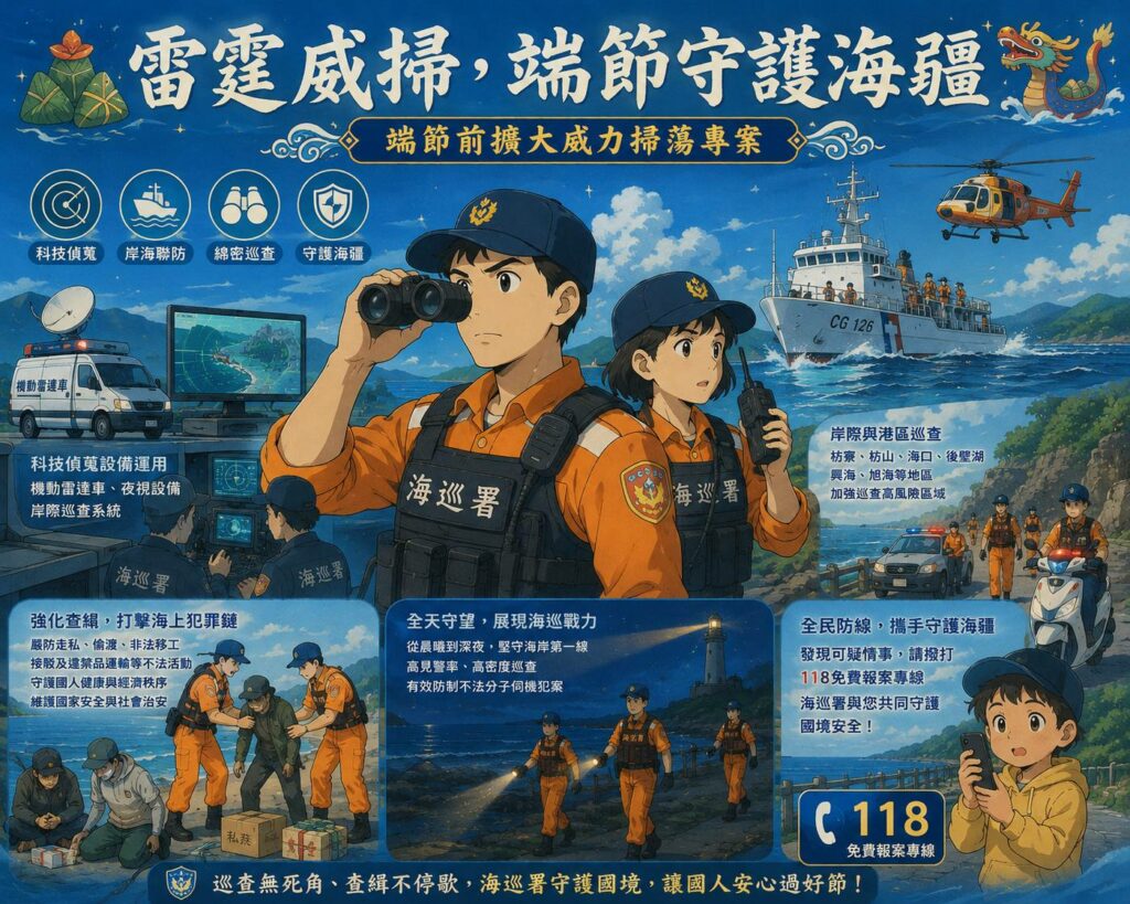 【勁旅、銳哨、鐵腕】海巡署端午節威力掃蕩護海疆，科技偵蒐、強化查緝