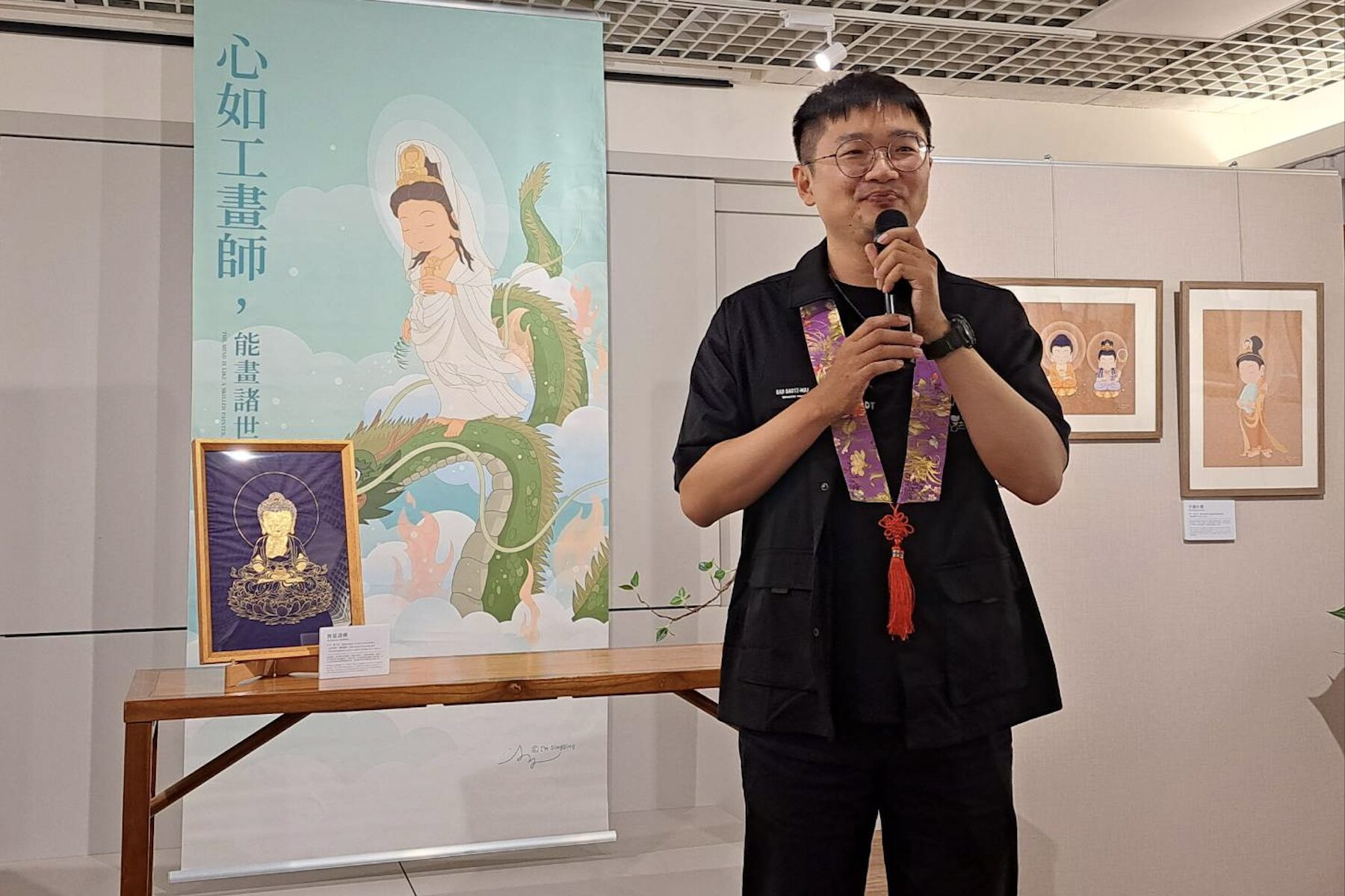 心如工畫師能畫諸世間     張丁文Q版佛畫展在三重禪淨中心展出