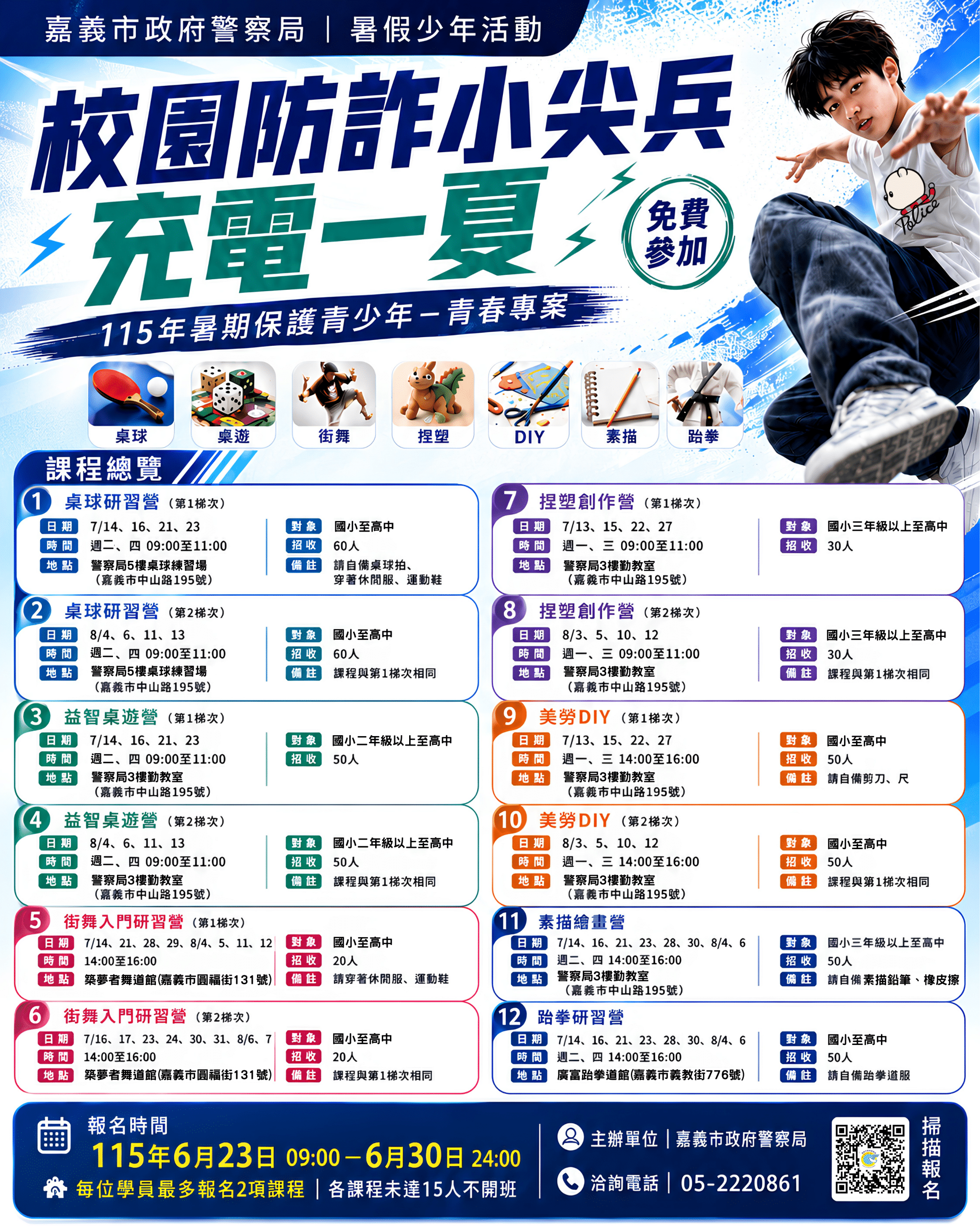校園防詐小尖兵充電一夏　嘉市警局暑期營隊免費報名