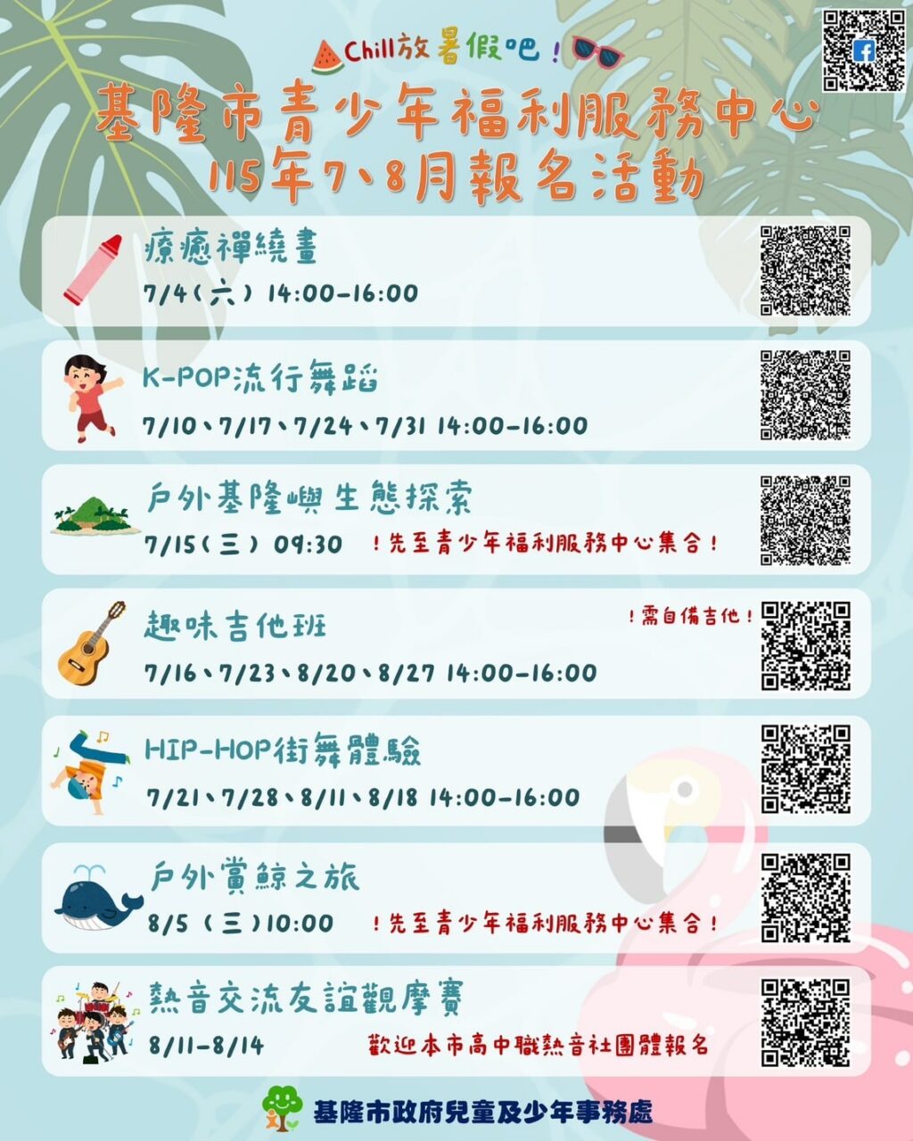 基隆暑假不無聊　熱音、街舞、基隆嶼探索活動開放報名