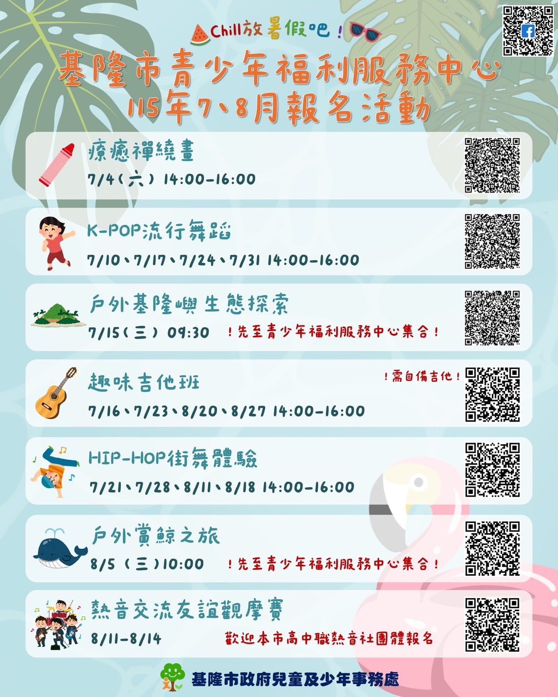 基隆暑假不無聊　熱音、街舞、基隆嶼探索活動開放報名
