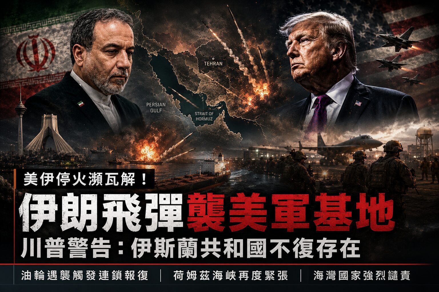 美伊停火協議瀕臨瓦解！伊朗飛彈深夜突襲巴林、科威特美軍基地
