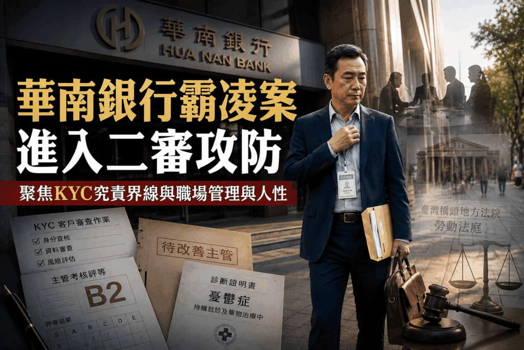 三十年銀行職涯，最後只剩下一次錯誤？華南銀前襄理自述被職場霸凌而提前退場