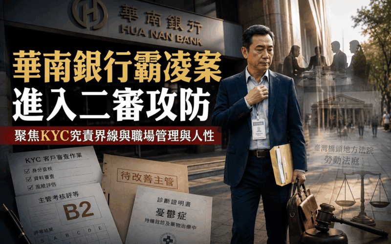 三十年銀行職涯，最後只剩下一次錯誤？華南銀前襄理自述被職場霸凌而提前退場