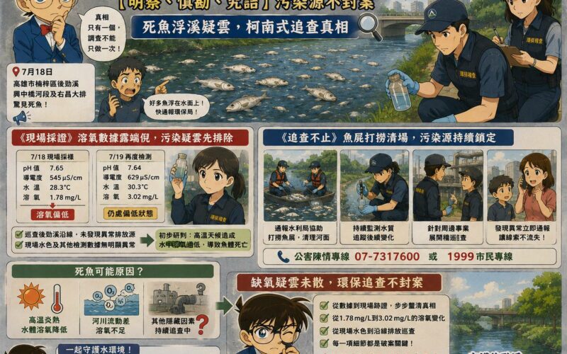 後勁溪驚現魚屍漂流疑雲起，【明察、慎勘、究詰】污染源不封案