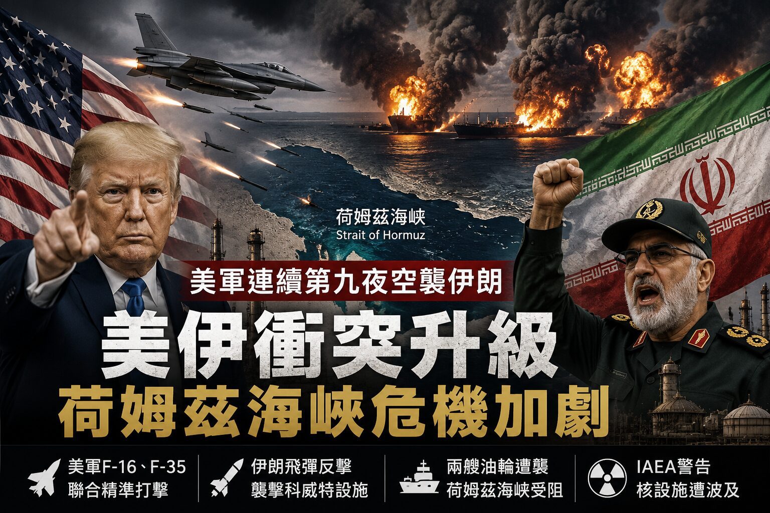 美軍連九夜轟炸伊朗！荷姆茲海峽危機再起　國際油價應聲暴漲