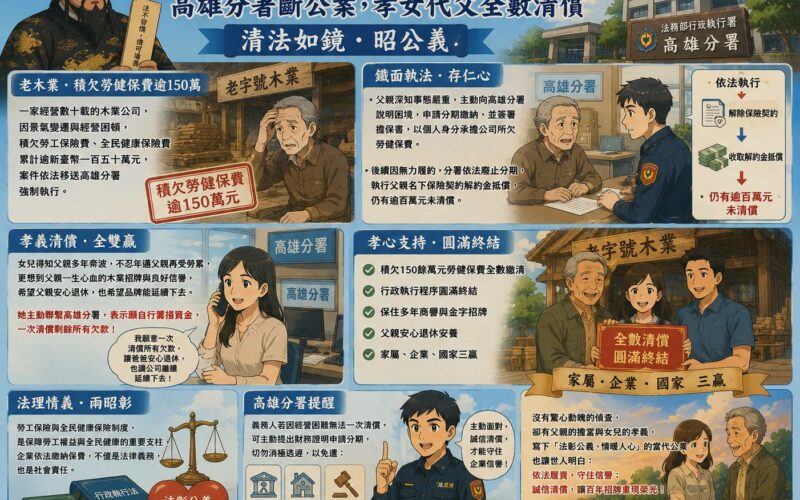 【執法、執信、執義】高雄分署斷公案，孝女代父全數清償