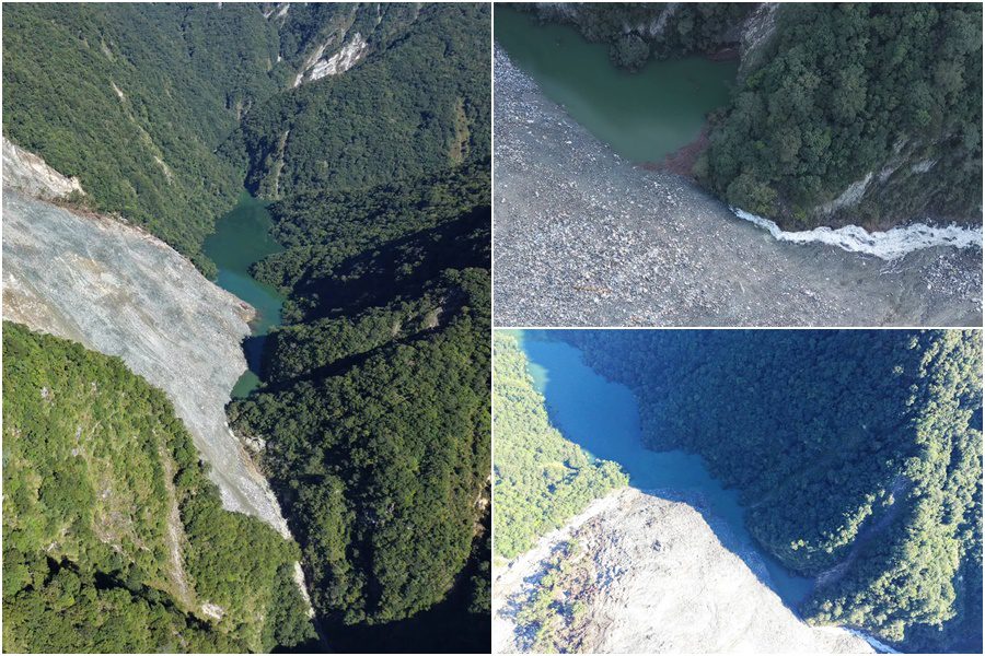 影音/萬里溪堰塞湖狀況維穩 地質與天氣不穩 河道勿近