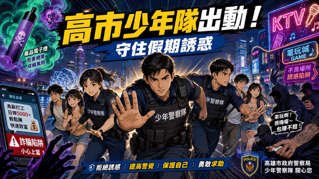 高市少年隊出任務！　暑假自由變多；少年面臨同儕與誘惑雙重考驗