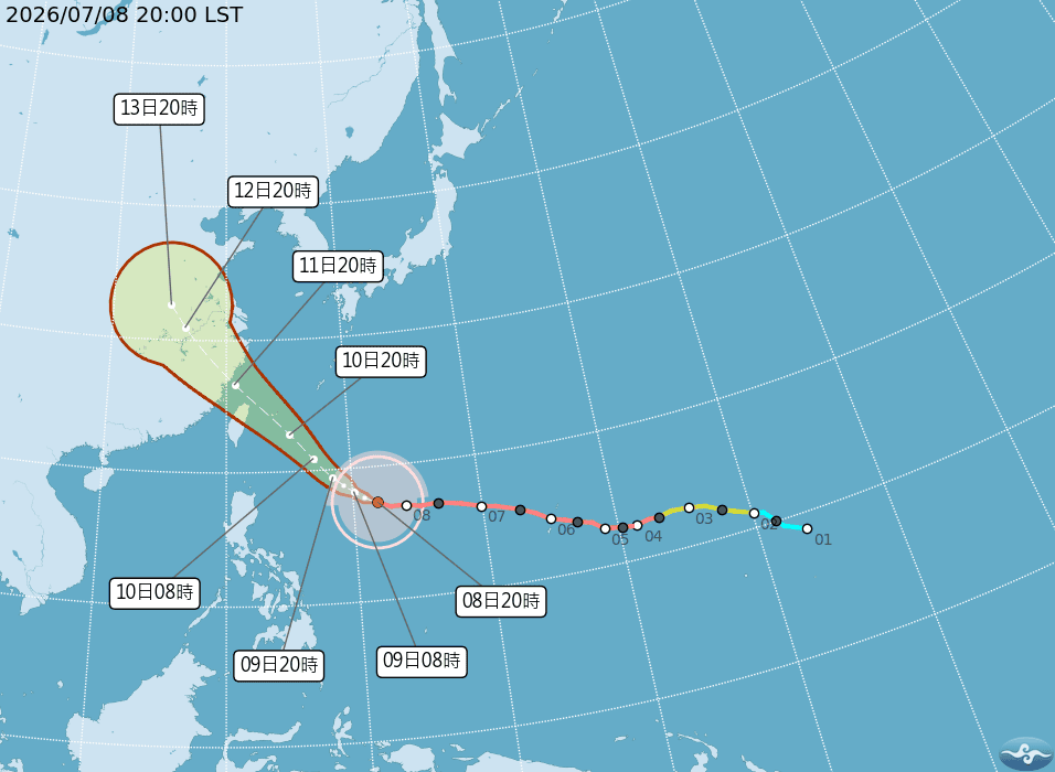 強颱巴威暴風圈達380公里　最快今午發海警　周五、周六風雨最猛
