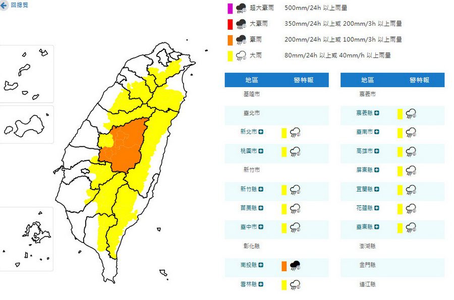 影音/20260716午後對流雲系旺盛 14縣市大雨及豪雨特報