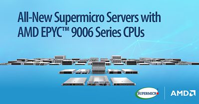 Supermicro推出搭載第六代AMD EPYC™ 9006系列CPU的全新伺服器，實現1.7倍的跨世代效能