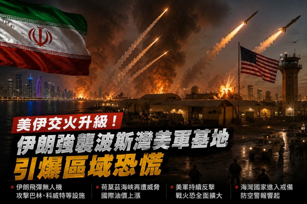 美伊戰火急速擴大！伊朗報復轟炸美軍波斯灣基地  巴林防空警報狂響