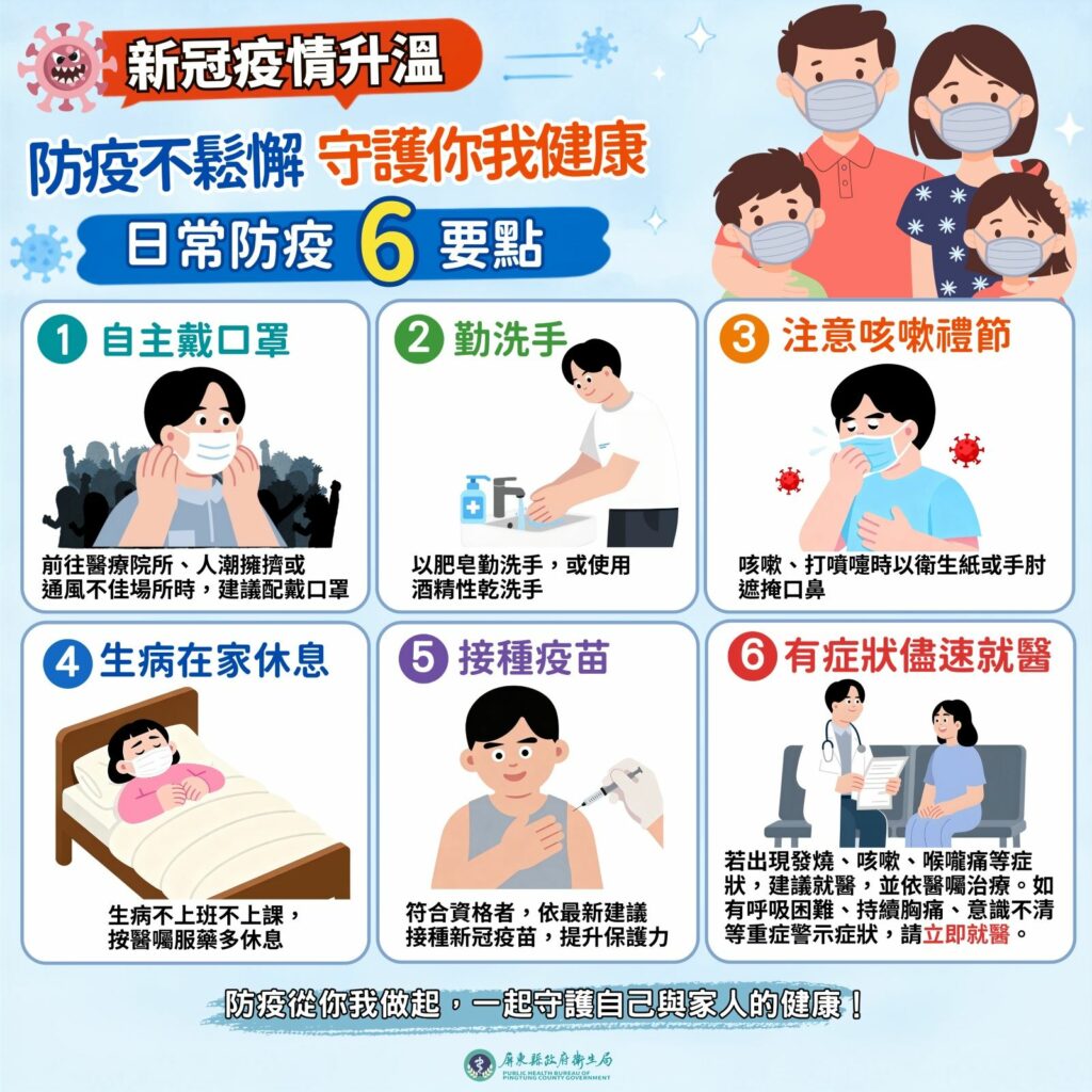 屏縣府呼籲民眾踴躍接種疫苗加強防護　新冠疫情持續升溫
