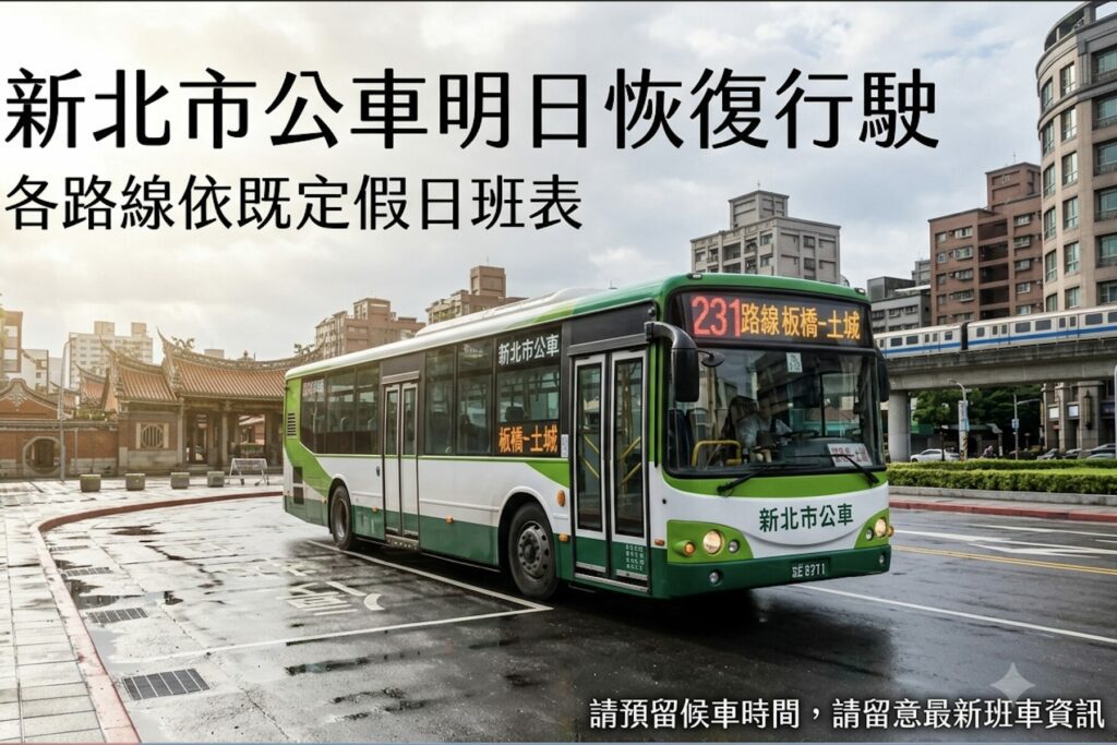 受颱風影響新北市公車 12日起恢復正常班次請民眾留意資訊