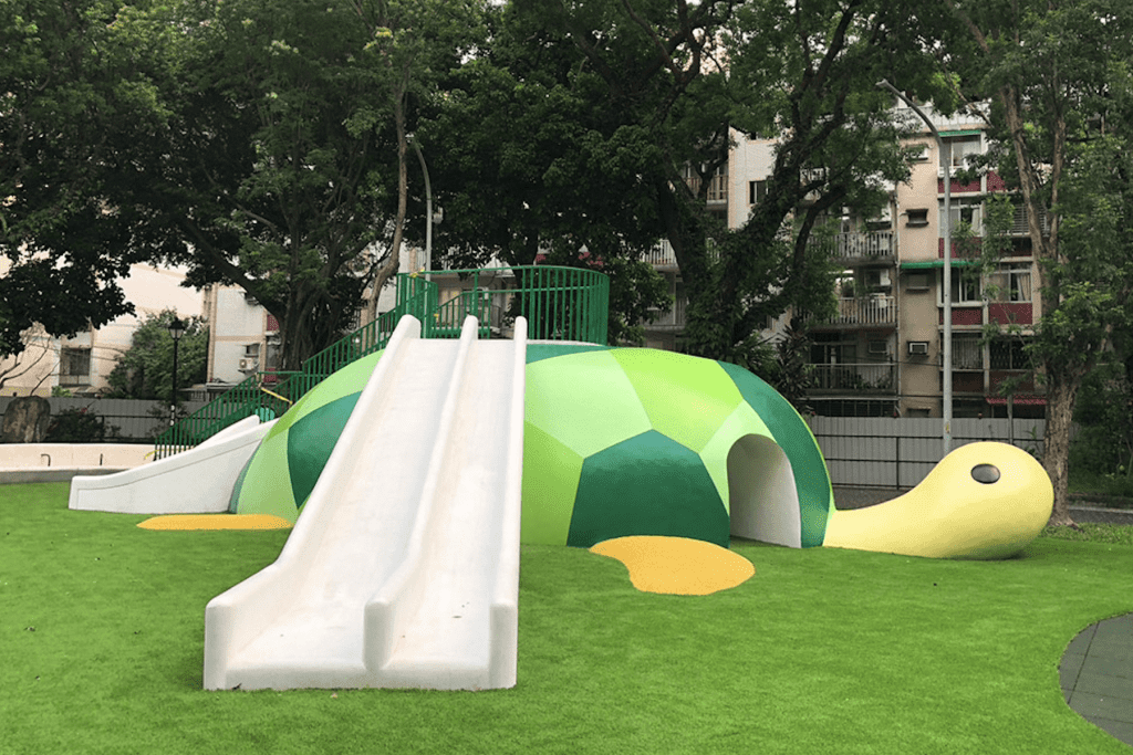 新北最萌公園誕生     新店福民公園「海龜溜滑梯」超療癒吸睛