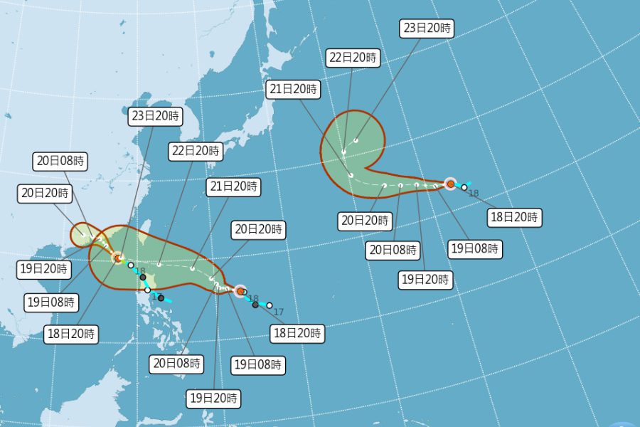 三颱共舞！ 米塔、樺加沙、浣熊颱風接力生成了