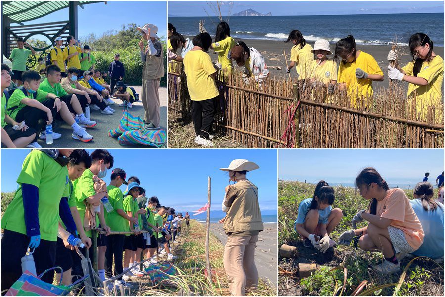 影音/強化保安林綠色防線 百餘師生築籬植樹護海岸
