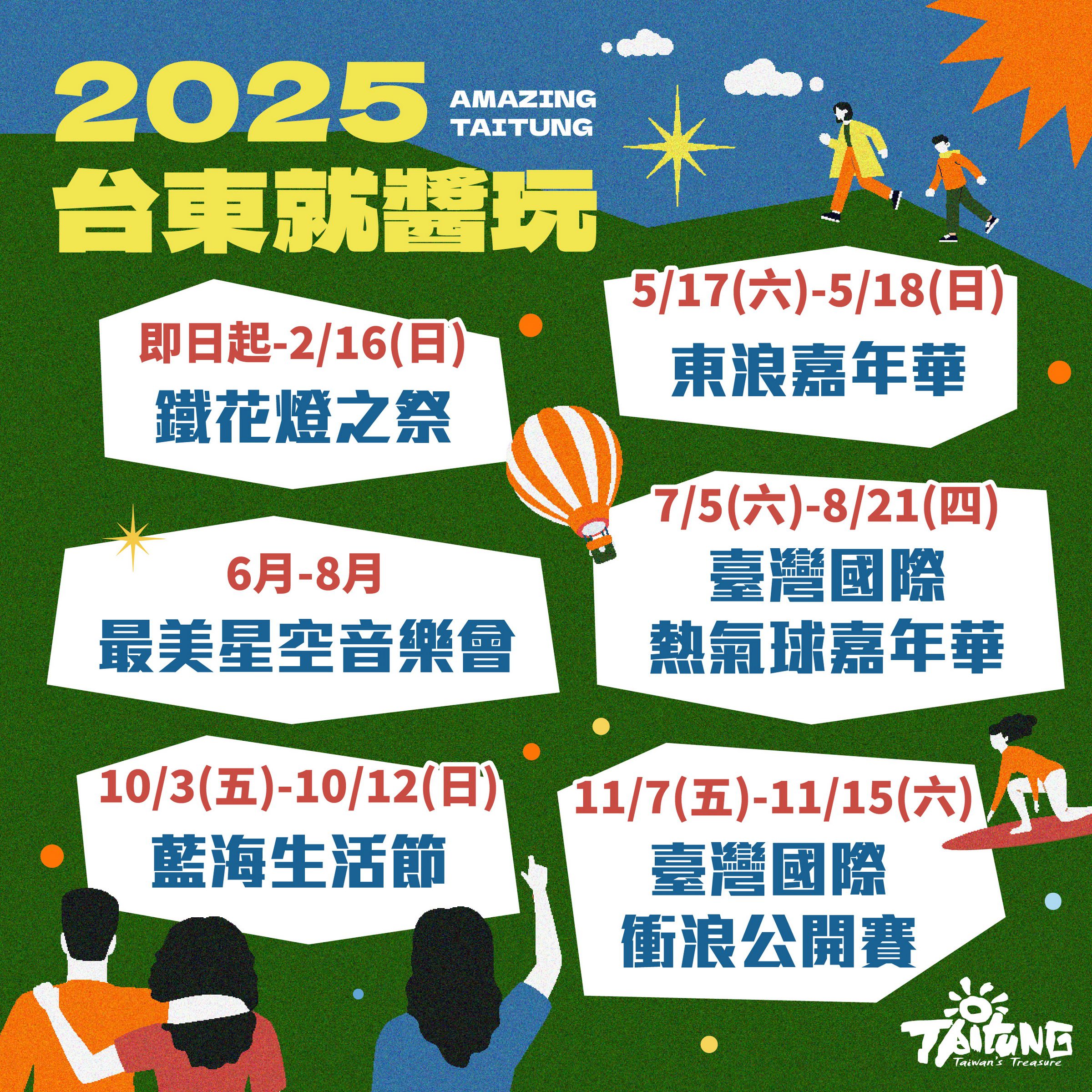 臺東縣2025五大觀光活動出爐  安排臺東假期訂房要趁早