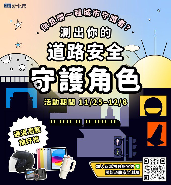 新北推出《你是哪種城市守護者？》道安互動遊戲　 8大真實情境入題　測出你的「交通安全角色」